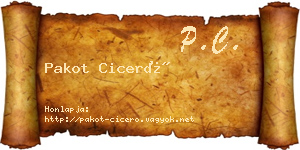 Pakot Ciceró névjegykártya